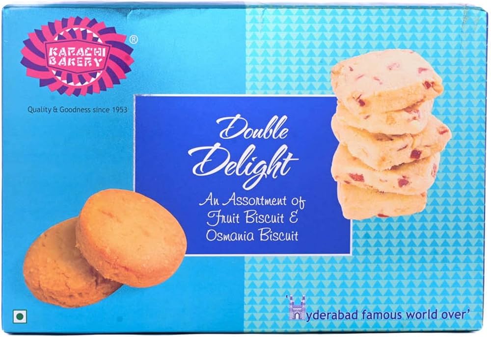 Karachi Bakery Vegan Assortement of Osmania Biscuits & Fruit Biscuit 400gm
