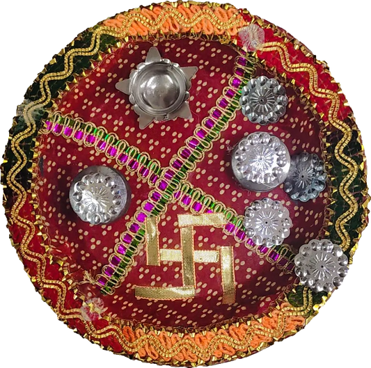 Pooja Plate - Puja Thali Chundari (18 cm diameter)