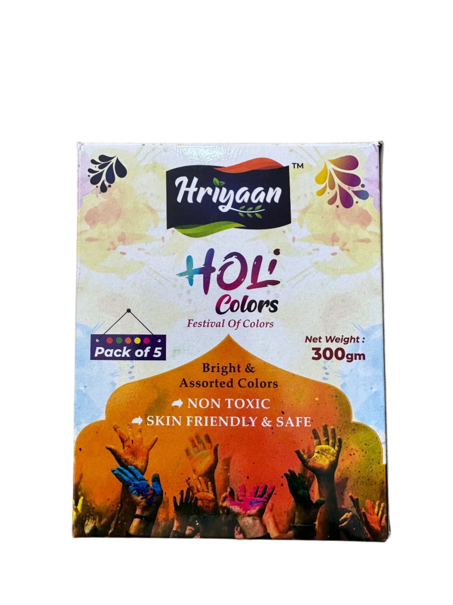 Hriyaan Holi Colours 300gm(Pack of 5 - 60gm each)