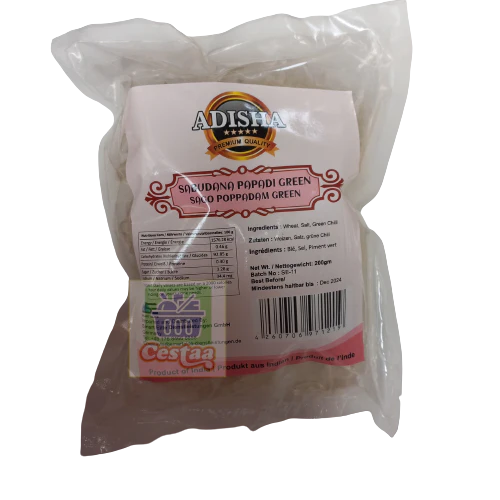 Adisha Sabudana Papad with Chilli 200gm - Spice Village