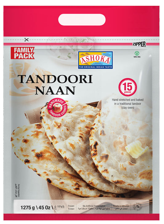Frozen Ashoka Tandoori Naan Family Pack (15 pieces) 1.275kg - Only Berlin Same Day Delivery - Spice Village