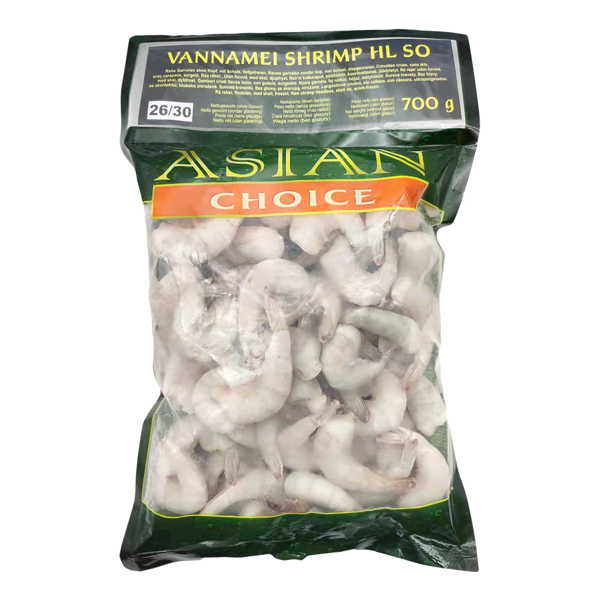 Frozen Asian Choice Vannamei Prawns HLSO 26/30 700gm - Only Berlin Same Day Delivery - Spice Village