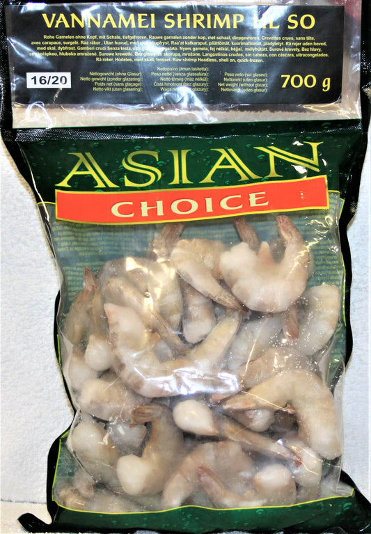 Frozen Asian Choice Vannamei Prawns P/D 16/20 700gm - Only Berlin Same Day Delivery - Spice Village