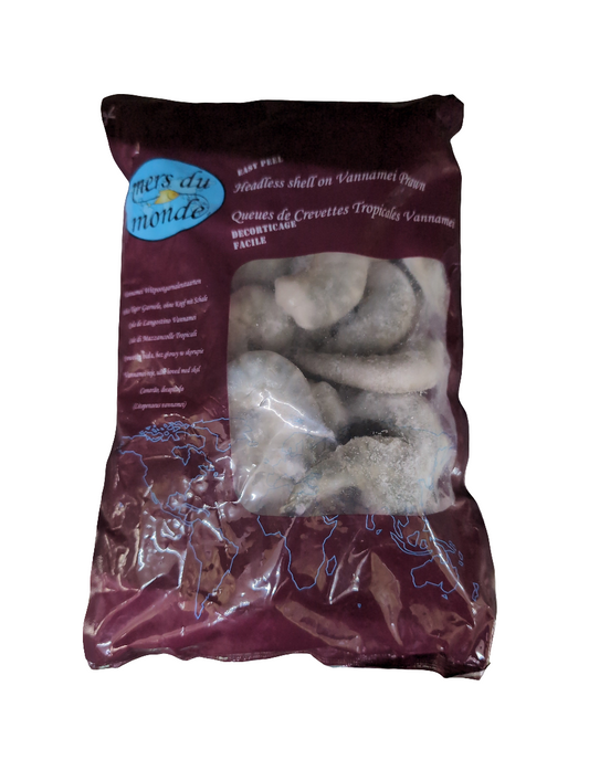 Frozen MdM Vannamei Shrimps HLSO 21/25 Easy Peel 1kg - Only Berlin Same Day Delivery - Spice Village