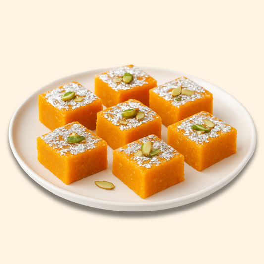 Mishti Sweets Orange Barfi 250gm - Spice Village