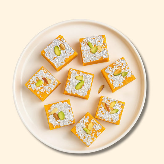 Mishti Sweets Orange Barfi 250gm - Spice Village