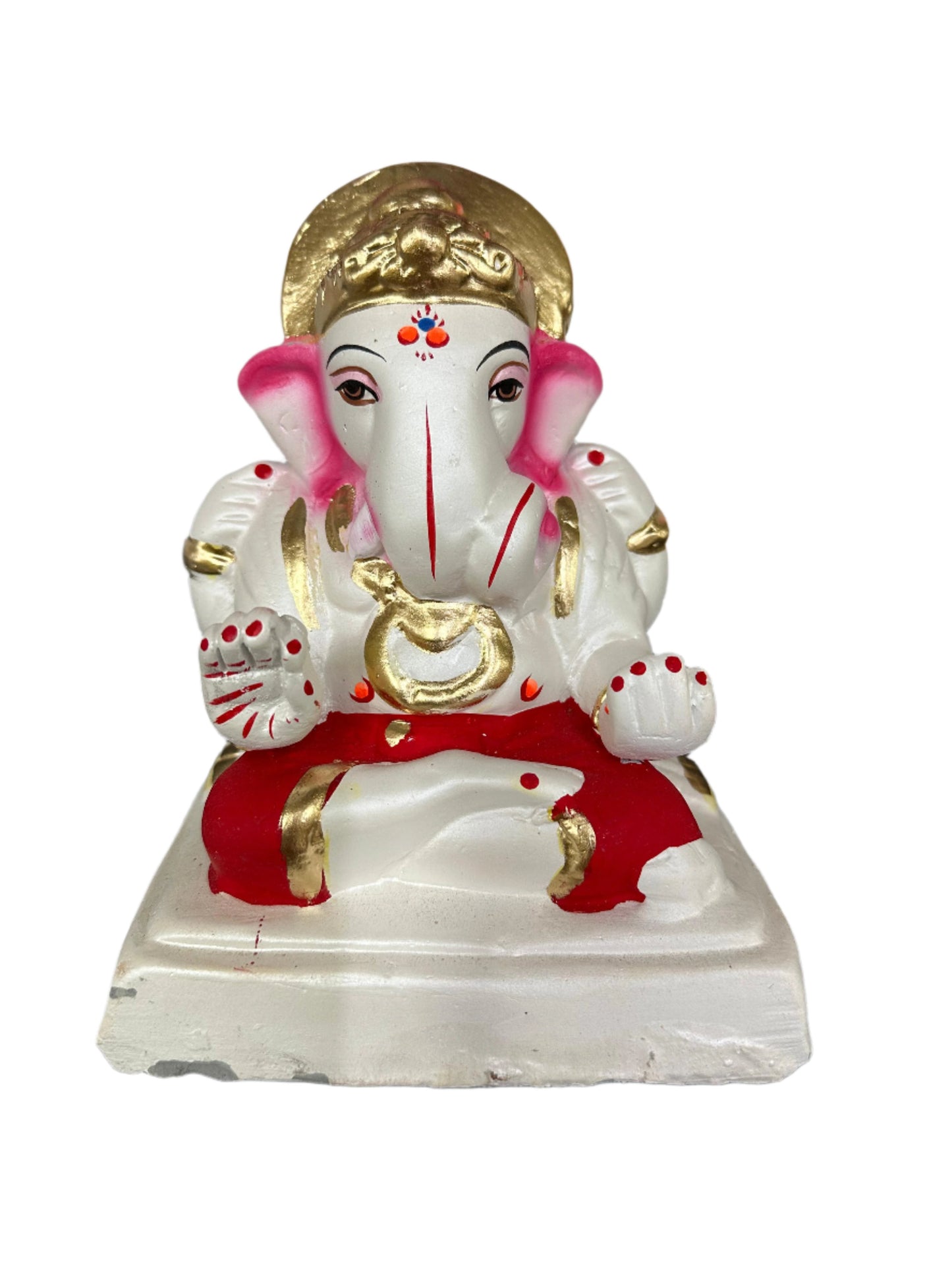 Ganesh Idol 6" Home Visarjan Kacchi Mitti Ganesh (Eco Friendly -53) (COLOURED)