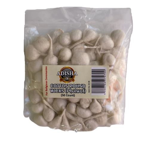 Cotton Wicks Round (PhulWat) Approx 50 pcs - Spice Village