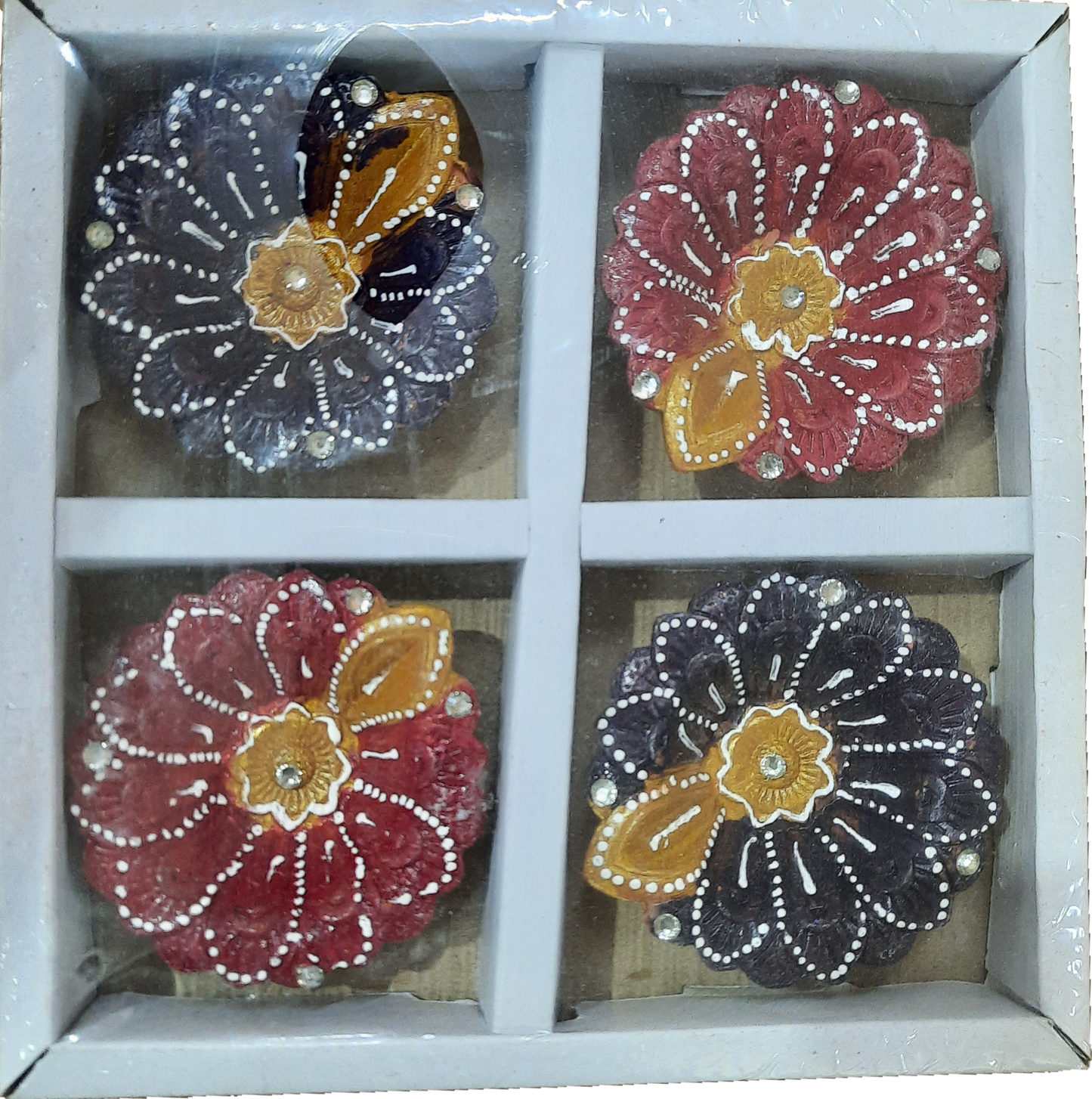 Premium Colorful Diya (Pack of 4) - Spice Village