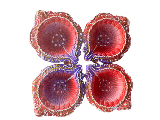 Premium Fancy Colorful Diya(Pack of 4) - Spice Village