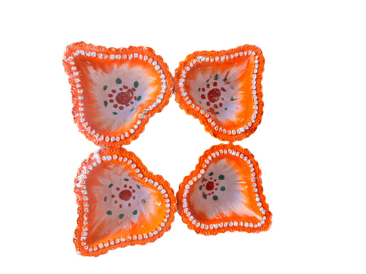 Premium Fancy Colorful Diya(Pack of 4) - Spice Village