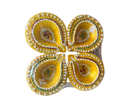 Premium Fancy Colorful Diya(Pack of 4) - Spice Village