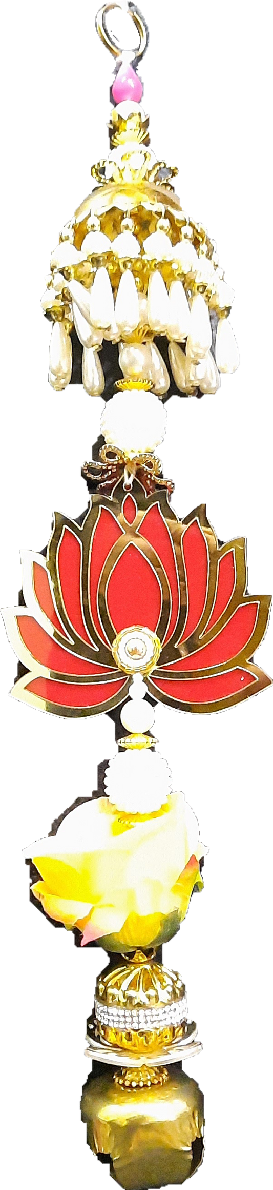 Set of 2 Lotus Hanging Toran With Bell - Spice Village