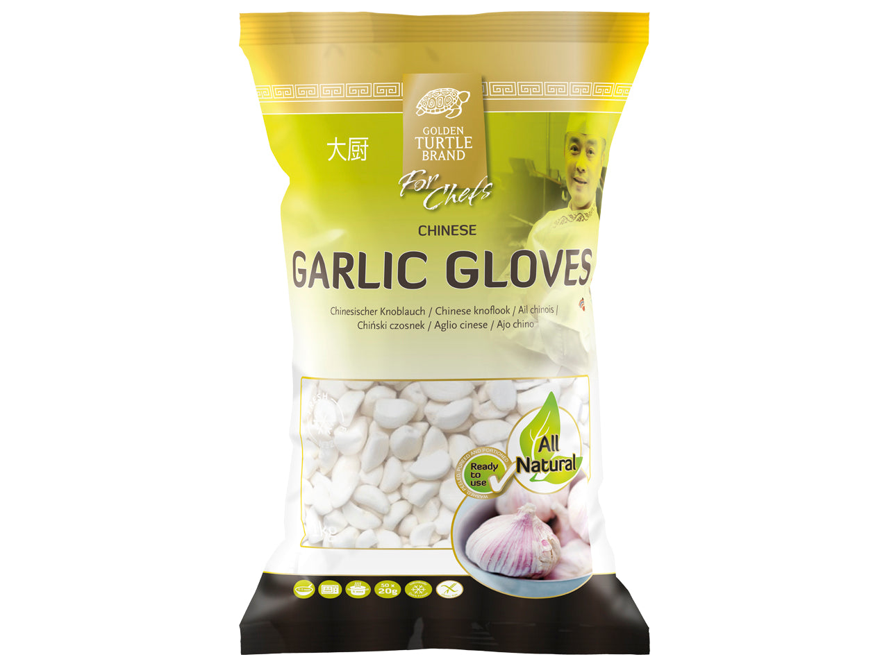 Frozen Golden Turtle Peeled Garlic Cloves 1kg - Only Berlin Same Day Delivery