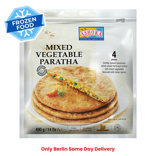 Frozen Ashoka Mix Vegetable Paratha (4 pieces) 400gm - Only Berlin Same Day Delivery - Spice Village