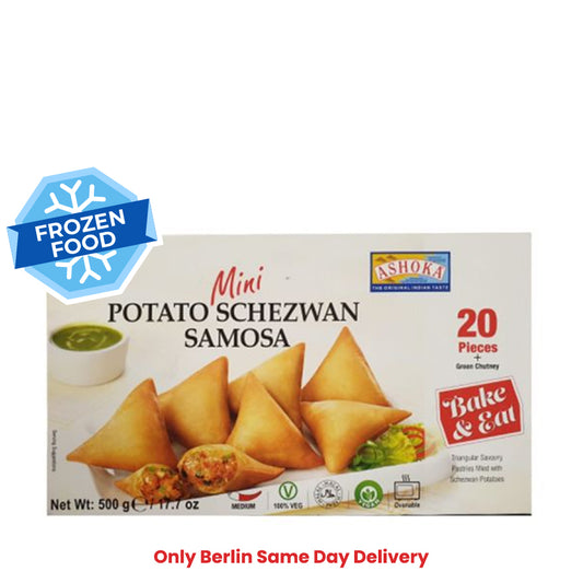 Frozen Ashoka Potato Schezwan Mini Samosa (20pieces) 500gm - Only Berlin Same Day Delivery - Spice Village