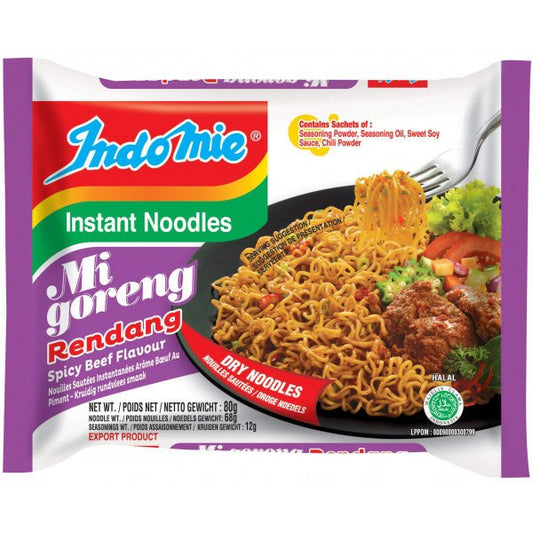 Indomie Instant Noodlesoup Mie Goreng Rendang (spicy Beef) 80gm - Spice Village
