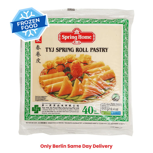 Frozen TYJ Spring Roll Pastry 215/(40 Sheets) 550gm - Only Berlin Same Day Delivery - Spice Village
