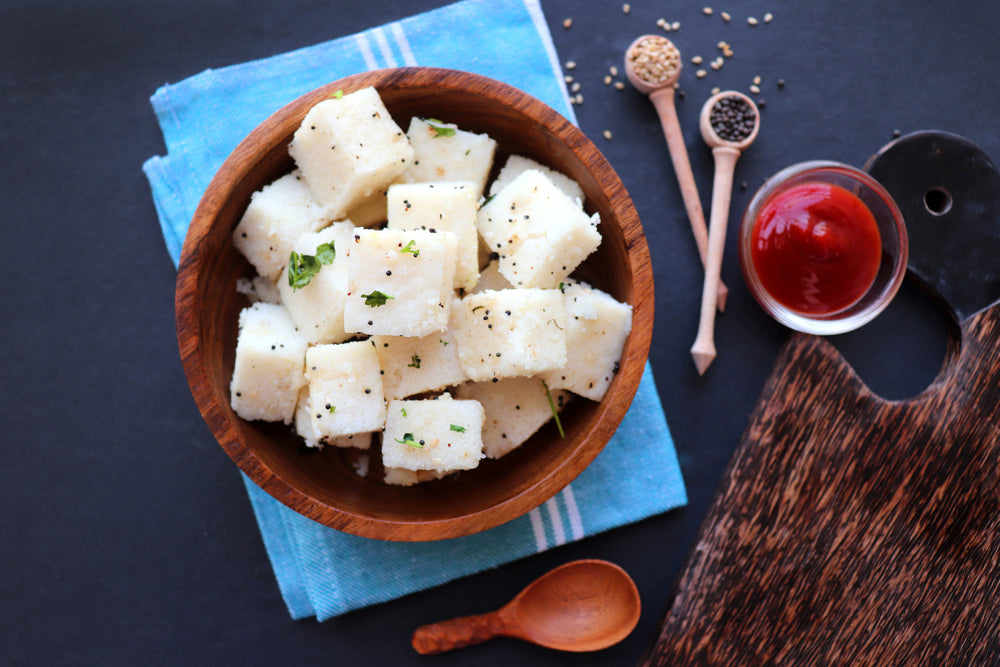 Rava or Sooji Dhokla