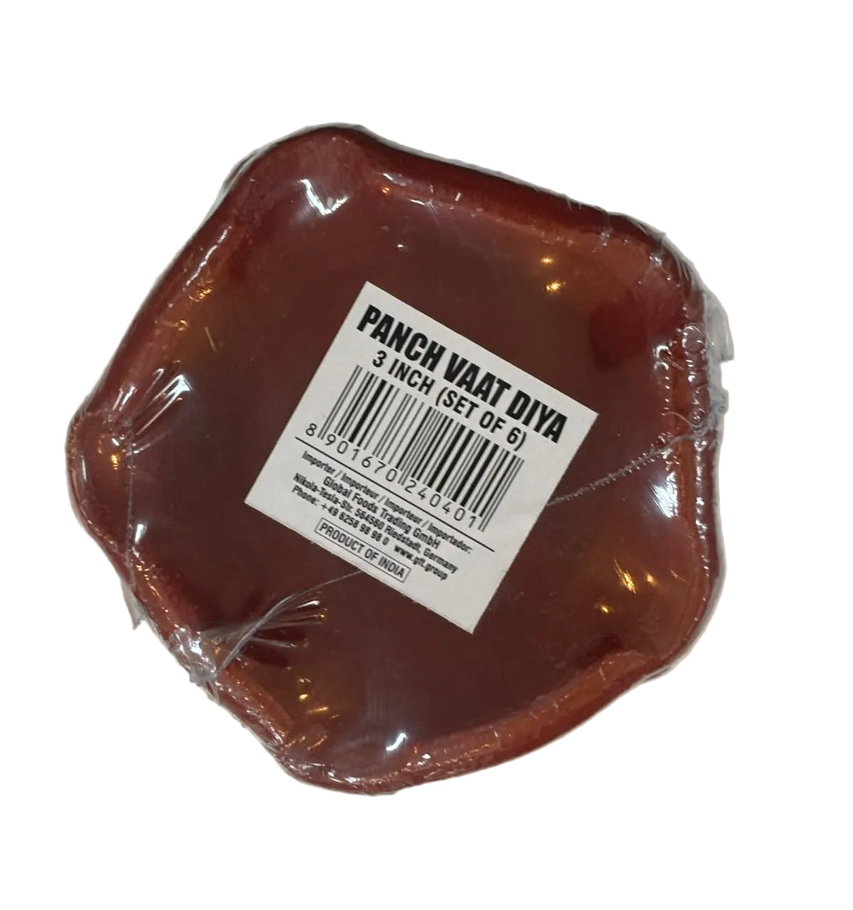 Red Clay Diya(Panch vaat) - Set of 6pcs