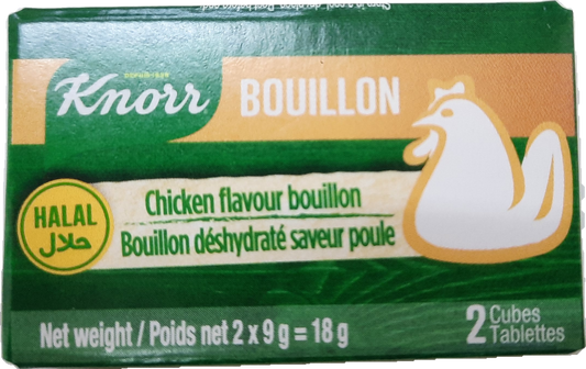 Knorr Chicken cubes (Bouillon  2*9gm) 18gm,