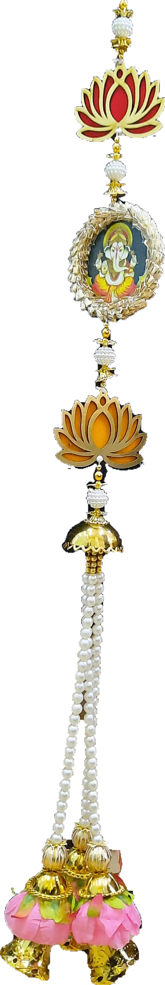 Set of 2 Ganeshji  and Lotus Hanging Toran