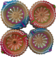 Premium Fancy Colorful Diya (Pack of 4)