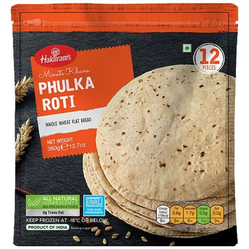 Frozen Haldiram's Phulka Roti(Vegan) 360gm - Only Berlin Same Day Delivery