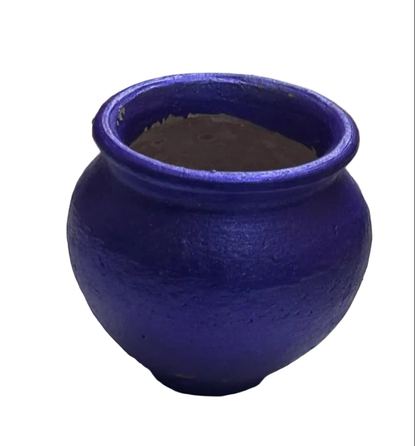 Clay Matka Plain 1pc(Blue) - Spice Village