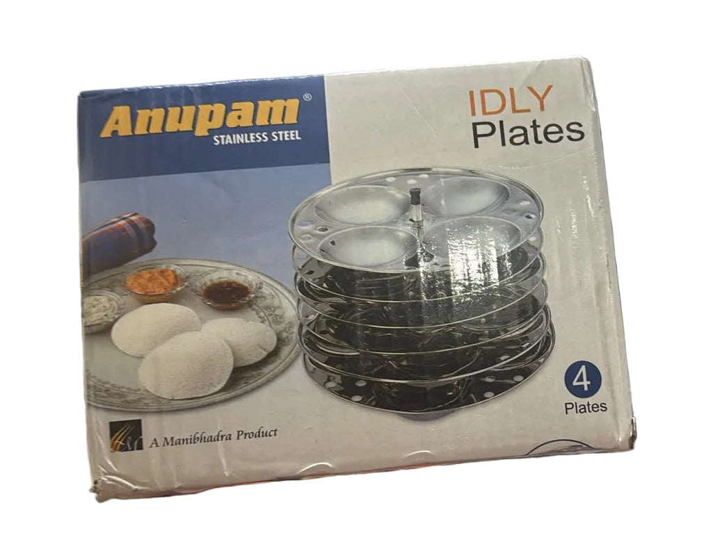 Anupam Stainless Steel Idli Plates 4pc - Spice Village