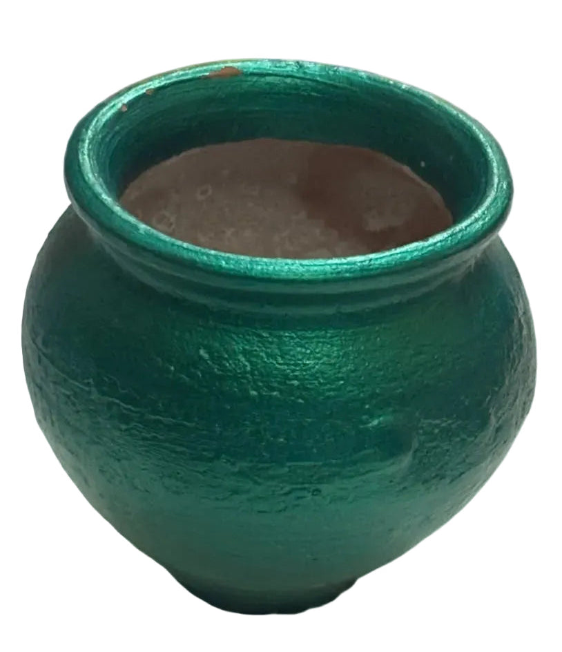 Clay Matka Plain 1pc(Green) - Spice Village