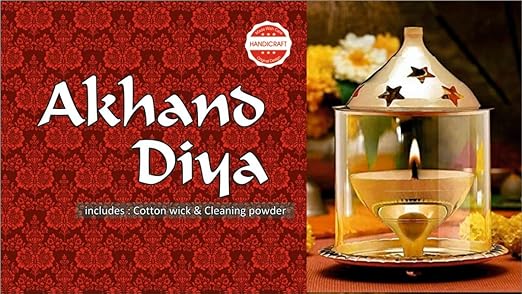 Akhand Diya with Glass Cover