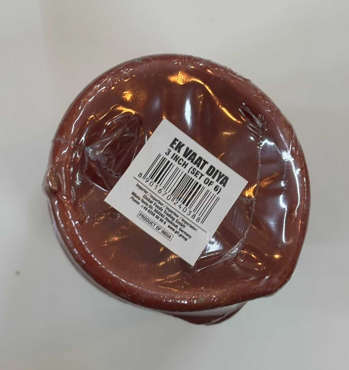Red Clay Diya(Ek vaat) - Set of 6pcs
