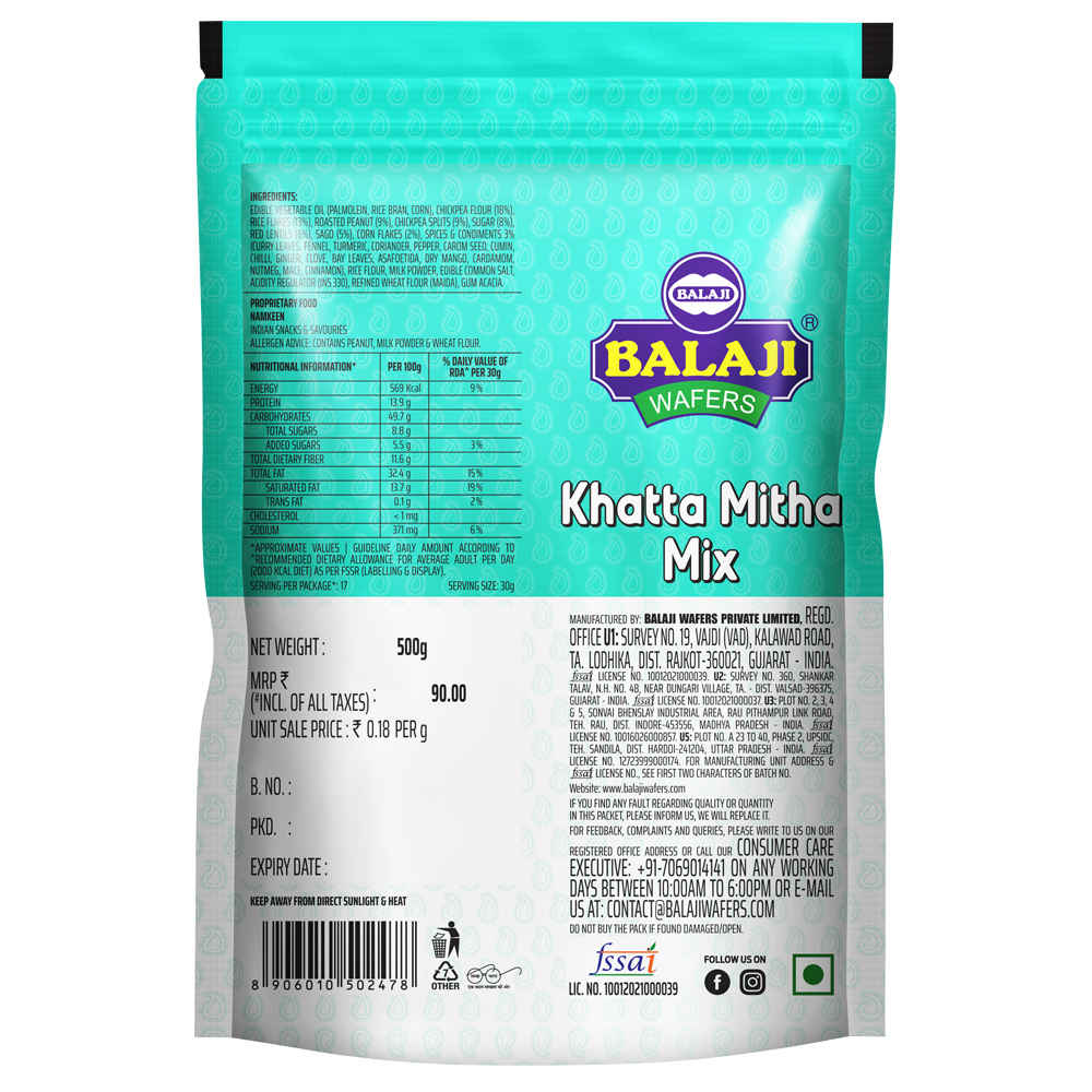 Balaji Khatta Mitha Mix 500gm