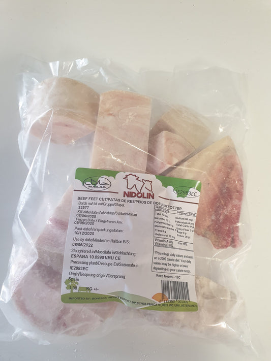 Frozen Nidolin Beef Feet Cut Cleaned 1kg - Only Berlin Same Day Delivery