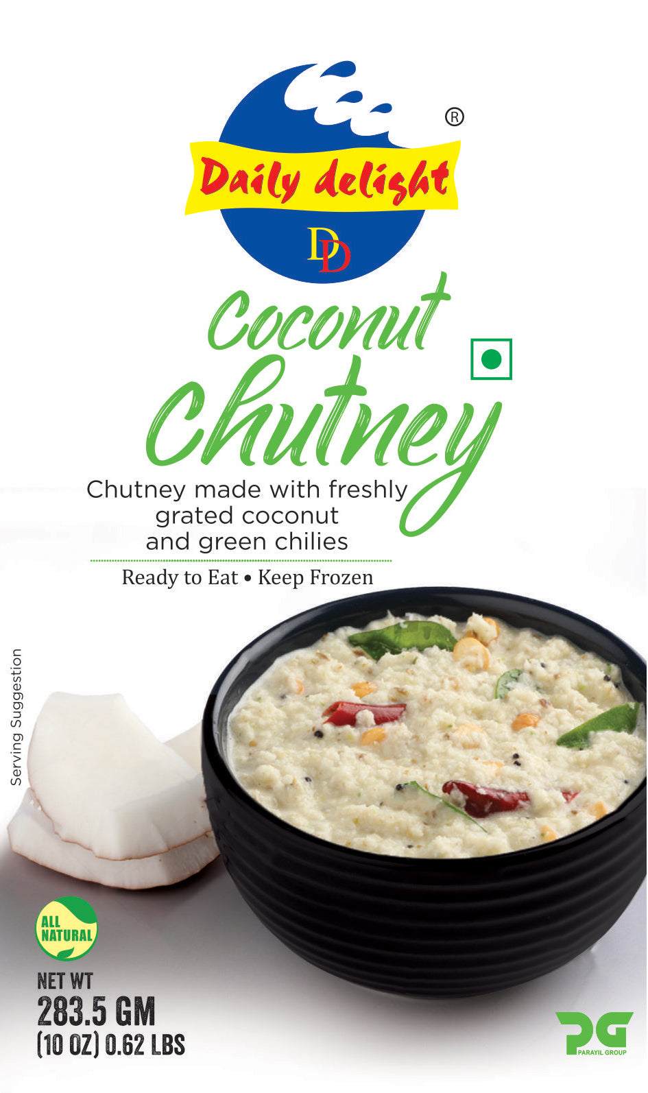 Frozen Daily Delight Coconut Chutney 284gm - Only Berlin Same Day Delivery