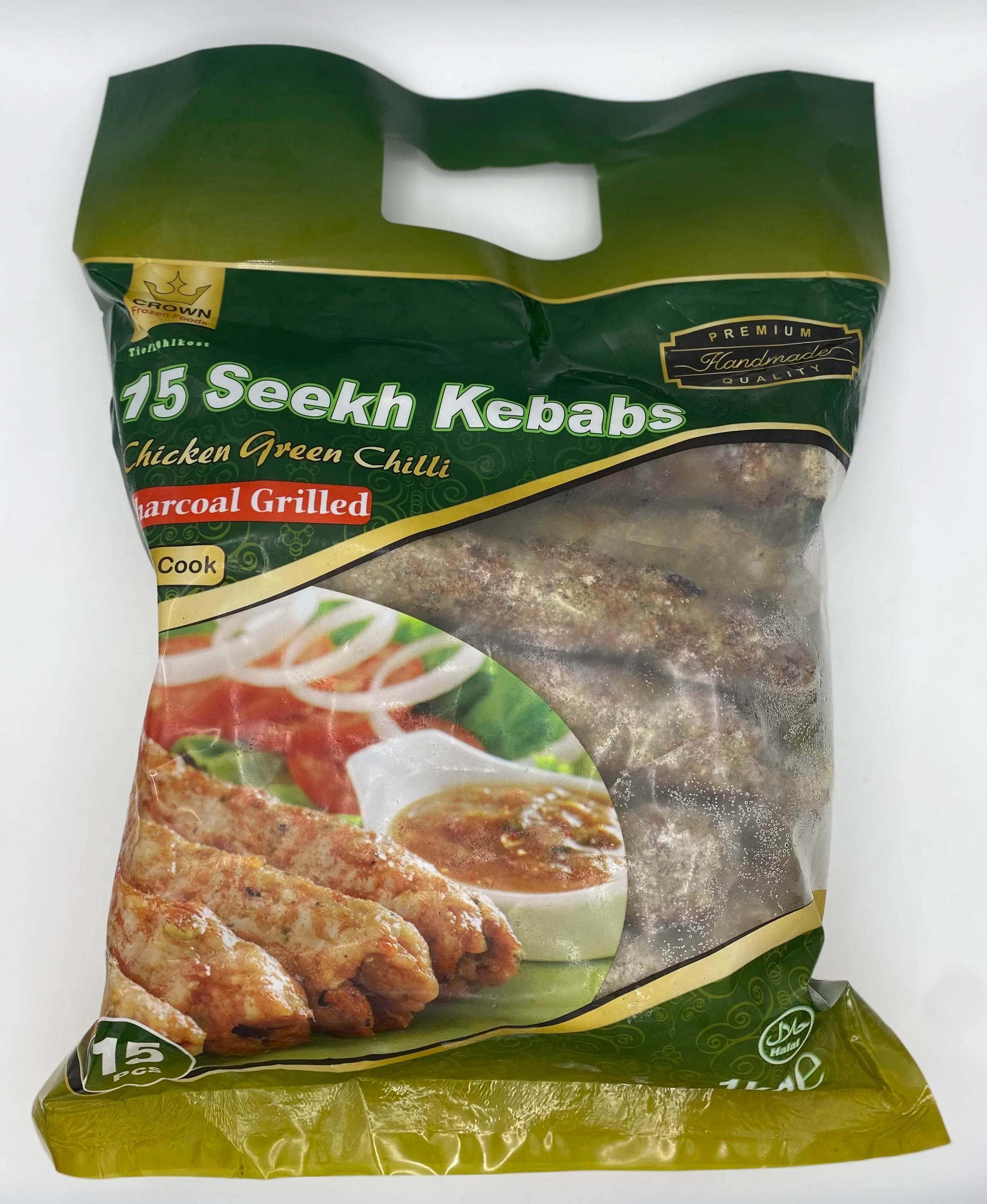 Frozen Crown Green Chilli Chicken Seekh Kebab (15 pieces) 1kg - Only Berlin Same Day Delivery