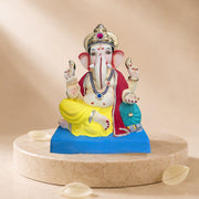 Ganesh Idol 13"  Home Visarjan Kacchi Mitti Eco Friendly(Diamond) Design 4