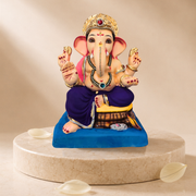 Ganesh Idol 13"  Home Visarjan Kacchi Mitti Eco Friendly(Diamond) Design 1 - Only Berlin same day delivery