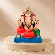 Ganesh Idol 12"  Home Visarjan Kacchi Mitti Eco Friendly(Diamond) Design 2 - Only Berlin same day delivery