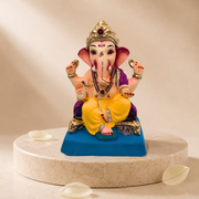 Ganesh Idol 10"  Home Visarjan Kacchi Mitti Eco Friendly(Diamond) Design 2 - Only Berlin same day delivery