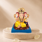 Ganesh Idol 12"  Home Visarjan Kacchi Mitti Eco Friendly(Diamond) Design 4 - Only Berlin same day delivery