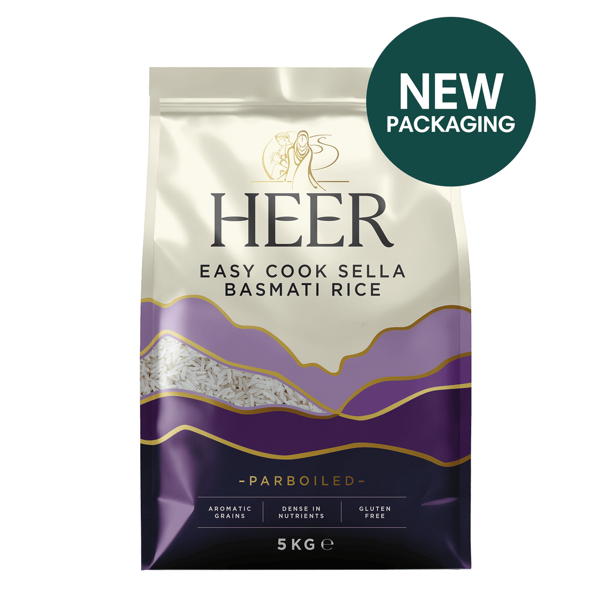 Heer Easy Cook Sella Basmati Rice 5kg - Spice Village