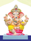 Ganesh Idol 15"  Home Visarjan Kacchi Mitti (Eco Friendly - 146 (Diamond) - Assorted Colour - Only Berlin same day delivery