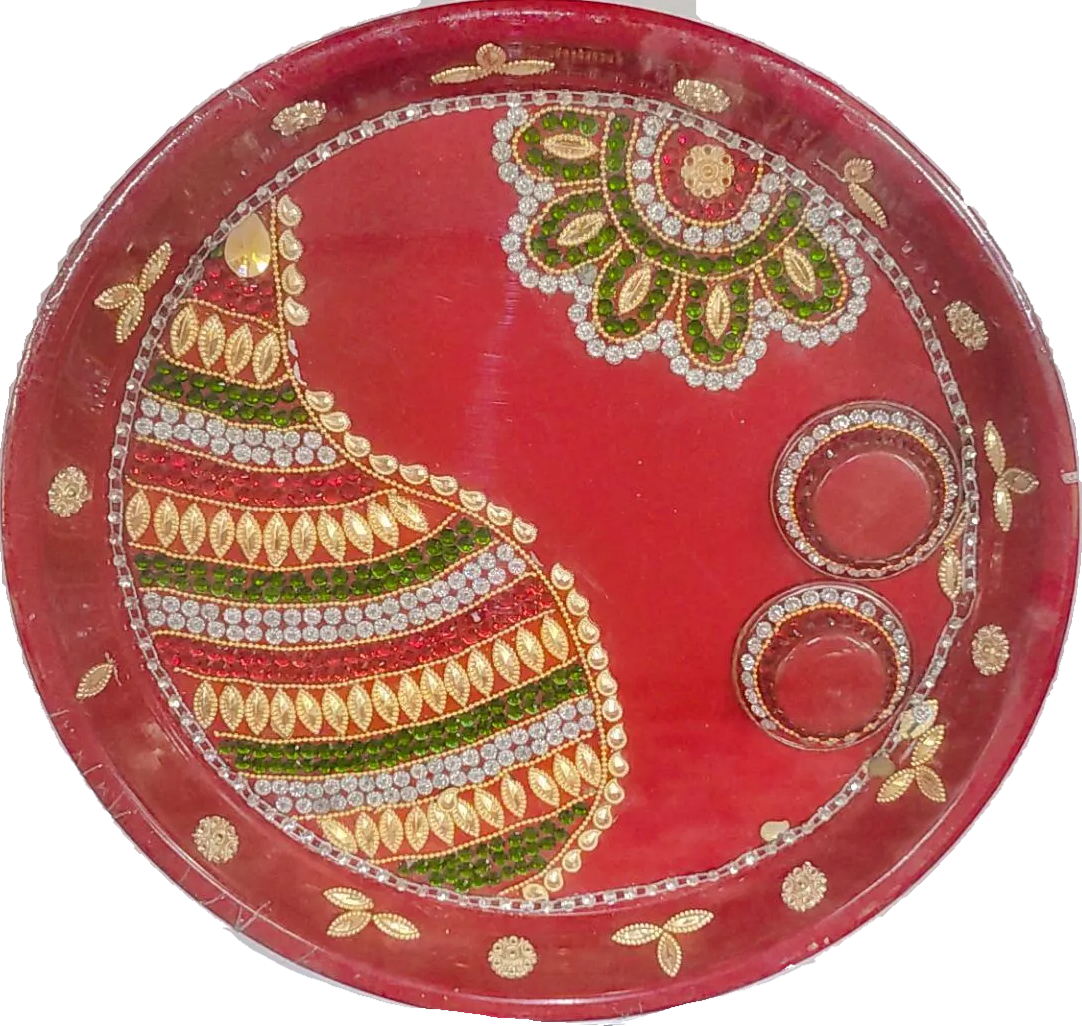 Pooja plate - Puja thali (28 cm diameter)