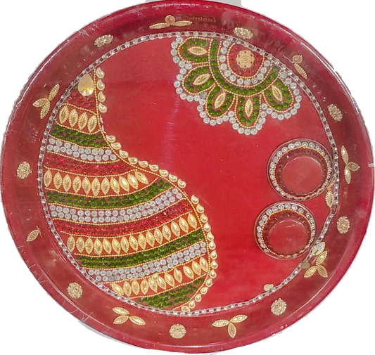 Pooja plate - Puja thali (28 cm diameter)