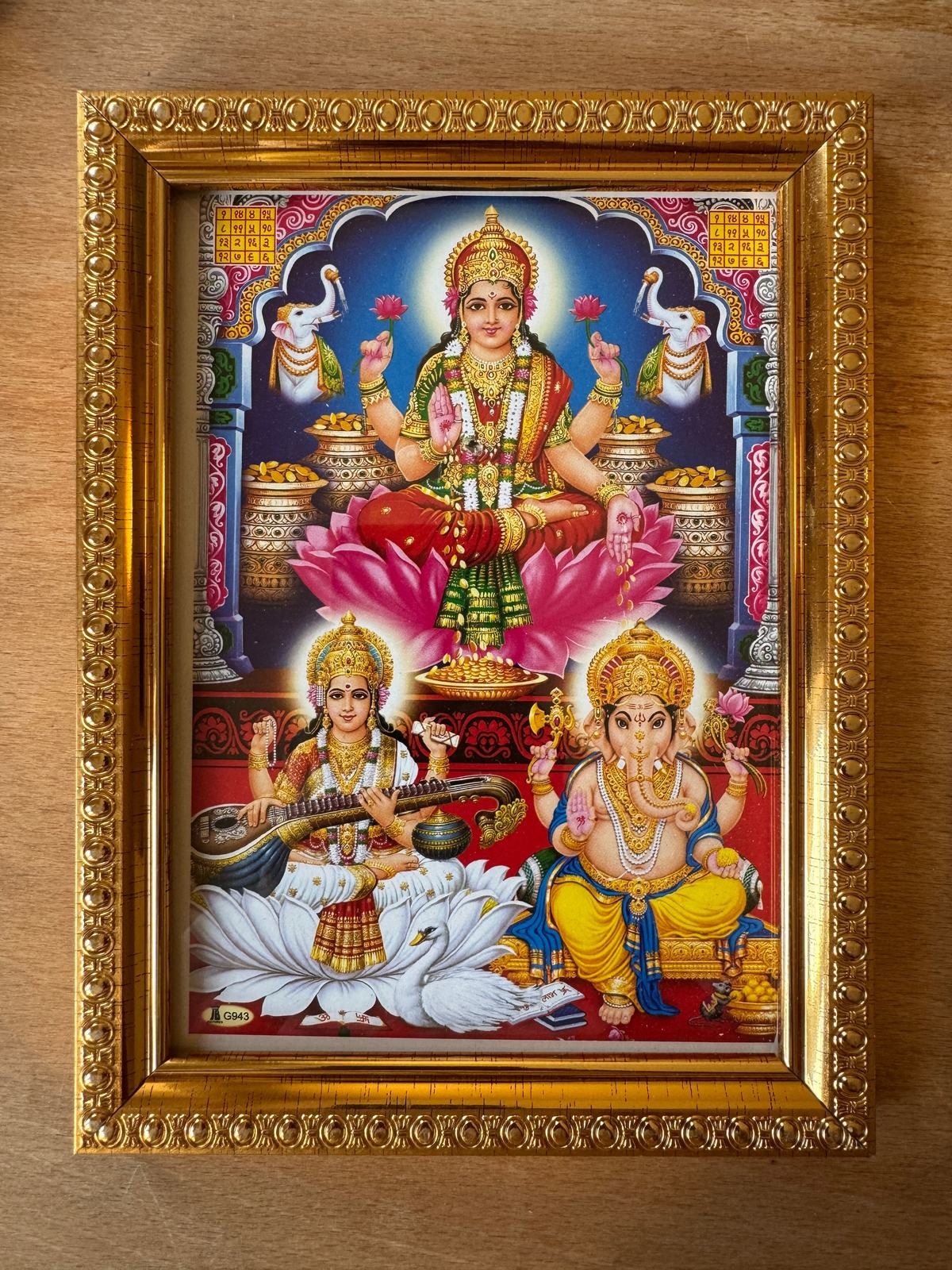 Photo Frame - Lakshmi, Sarasvati & Ganesh - Spice Village