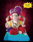 Ganesh Idol 11"  Home Visarjan Kacchi Mitti (Eco Friendly - 111 (Diamond) - Assorted Colour - Only Berlin same day delivery