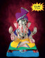 Ganesh Idol 11"  Home Visarjan Kacchi Mitti (Eco Friendly - 114 (Diamond) - Assorted Colour - Only Berlin same day delivery