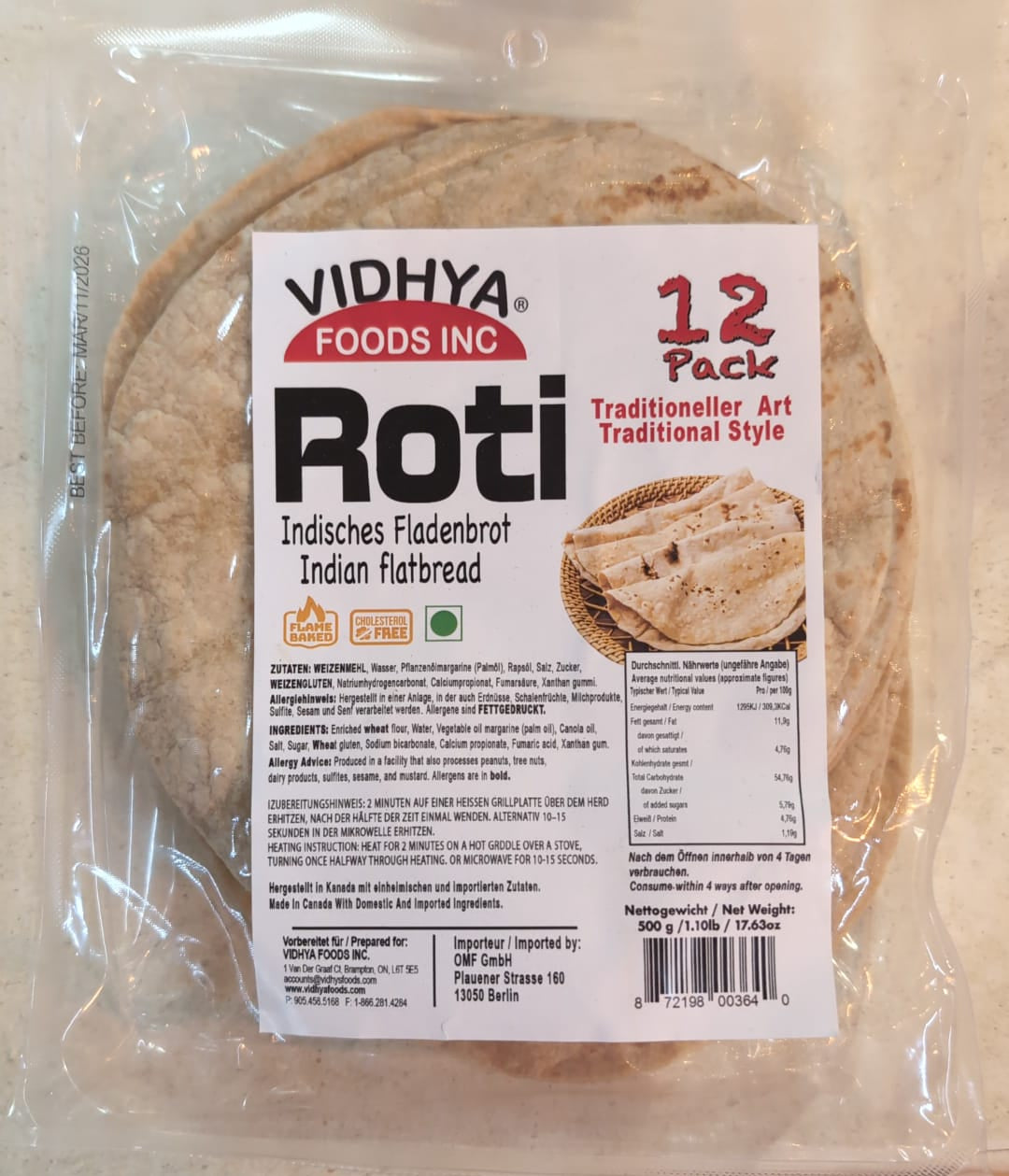 Vidhya Roti(12pcs) 500gm
